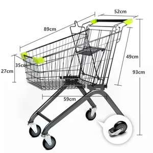 Supplier Chrome Plated 100l Retail Kmart Folding Large Shopping Trolley for Shopping