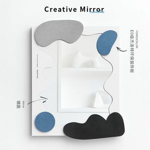 Abstract Irregular Framed Wall Art Off <b>White</b> Scandinavian Style Home Decor <b>Hanging</b> Item Single Piece Package - Product Image 4