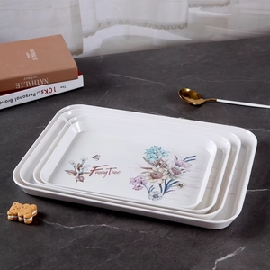 Assiettes et plateaux rectangulaires en mélamine personnalisés à motif végétal, vente en gros, pour restaurants, hôtels et usage domestique - Product Image 1