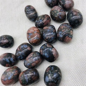 Vente en gros en vrac, pierre de tache bleue polie naturelle, pierre de verre en cristal de saphir pour jardin - Product Image 6