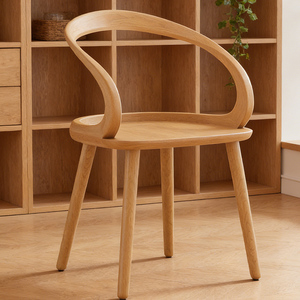 <span class=keywords><strong>Chaise</strong></span> en bois massif moderne avec ruban décoratif, en bois <span class=keywords><strong>de</strong></span> caoutchouc naturel, à bords arrondis, pour salon et salle à manger - Product Image 4