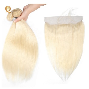 <span class=keywords><strong>Rubio</strong></span> ruso frontal trama materias primas paquetes de armadura del pelo humano 613 pelo de <span class=keywords><strong>la</strong></span> Virgen - Product Image 4