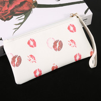 Portefeuille pour femme IMooo Design, prix d'usine, en cuir PU souple, motif Cherry Kiss Strawberry, porte-monnaie, porte-cartes, mignon, moderne, idéal pour les cadeaux