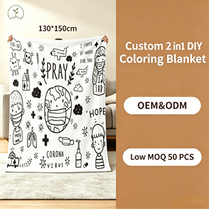 Manta de lana suave y esponjosa DIY para colorear con diseño de la mascarilla de la Tierra, con la frase 'Help <span class=keywords><strong>Me</strong></span> Hope I Stayed at Work for You' - Product Image 2