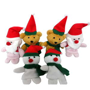 Regalo de Navidad 10 Uds Animal de dibujos animados marioneta de dedo muñeco de nieve oso con sombrero bufanda niños bebé animales guantes juguete marioneta de dedo - Product Image 1