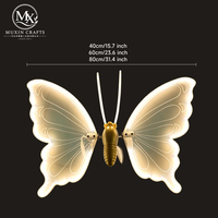 Lustre de haute qualité pour la décoration d'événements, de fêtes, d'hébergements et de banquets, en acrylique, en forme de papillon, électrique, pour mariage