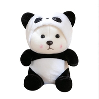 2025 Adorables animaux en peluche transformables Ours, Panda, Dinosaure, en coton doux, jouets et poupées de dessin animé, coussin, cadeau pour bébés et enfants