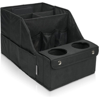 Organisateur de siège de voiture Oxford pliable avec plusieurs compartiments et porte-gobelets, logo personnalisé