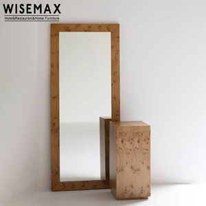 WISEMAX FURNITURE <span class=keywords><strong>Miroir</strong></span> de sol en bois plaqué bois de cerisier moderne de style nordique pour la décoration de la maison, <span class=keywords><strong>miroir</strong></span> de maquillage pour le salon et la chambre à coucher - Product Image 3