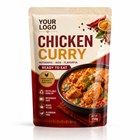Sachet d'emballage alimentaire personnalisé en PP monofilament imprimé pour poulet au curry, recyclable, compatible micro-ondes, sans aluminium, pour repas prêts à consommer