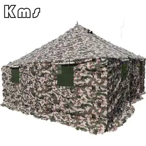 KMS批发10人帆布冬季防水野营户外狩猎迷彩帐篷带炉管谁