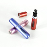 Rond métal Portable 5ml facile à remplir fond rechargeable Cologne carafes voyage parfum atomiseur conteneur