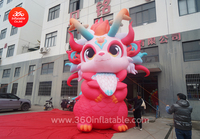 Publicité géante Gonflable Grand Rouge Gonflable Personnalisé Mascotte chinoise dragon Cartoons pour décoration