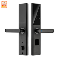 TYSH Biometrischer Finger abdruck Smart Lock mit digitaler Tastatur Push-Pull-Funktion WiFi-Speicher karte Smart Life App Zugang für Holztür