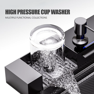 Chậu rửa chén nhà bếp bằng thép không gỉ hiện đại, màn hình kỹ thuật số LED thông minh, làm thủ công, đa chức năng, kiểu thác nước, một ngăn, hình vuông - Product Image 5