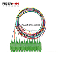 Optical Fibre Pigtail 12 Colors SC/UPC 1.5m 0.9mm LSZH G.652D Fiber Optic Pigtail