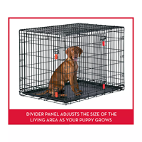 Cage à chien robuste pliable à double porte avec panneau de séparation et plateau en plastique – Design populaire