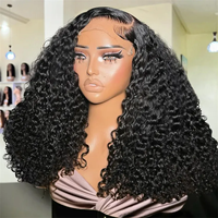 Peluca Bob de Cabello Humano Indio Virgen al por Mayor Hello Hair HD para Frontal de Encaje, Doble Trama, Encaje Transparente, Pelucas de Cabello Humano para Mujeres Negras