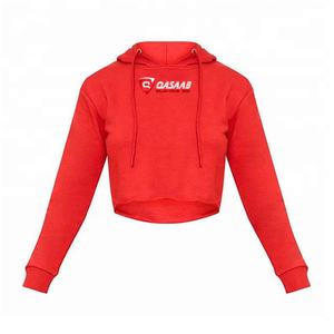 Top corto para mujer, diseño personalizado, novedad de invierno 2026, suéter holgado con capucha, sudaderas gruesas de algodón, fabricante - Product Image 1