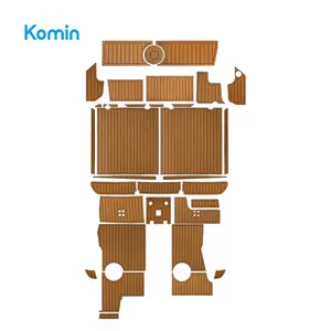 Komin Custom Shape Fishing Boat EVA Faux Teak Boat Deck Flooring tappetini