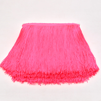 Ruban de dentelle en polyester de 10 mètres, à deux fils, avec franges et pompons, couleur néon, longueur 20 cm, pour la couture de robes latines et de vêtements de scène