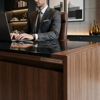Bureau de direction en bois durable personnalisé, bureau de PDG moderne et luxueux pour le bureau à domicile, résistant à l'eau, directement de l'usine