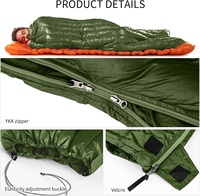 Couverture de camping compacte et légère en duvet, 300g de garnissage, portable, pour les matchs au stade et les courts séjours en camping