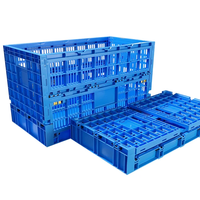 Caisse à œufs pliable en plastique PP pour volailles d'élevage, design maillé avec feuilles pliantes, caisse de transport et de stockage pliable pour poulailler