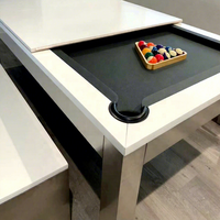 Nouvelle conception moderne, table de billard en acier inoxydable 304 pour extérieur, 6, 7, 8 ou 9 pieds, avec plateau de salle à manger, autoportante pour la maison