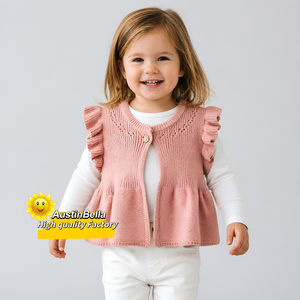 Pull-over en tricot de couleur unie <span class=keywords><strong>pour</strong></span> bébé fille, de haute qualité, écologique, personnalisé, automne, 100% coton, AUSTINBELLA 2140 - Product Image 1