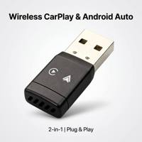 Adaptateur CarPlay sans fil OEM ODM avec logo personnalisé, usine depuis 2008, CE FCC RoHS, adaptateur multimédia automobile portable 2-en-1 D682
