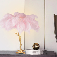 H05361 Design unique Décoration d'hôtel et de maison Support en cuivre Arbre à plumes d'autruche