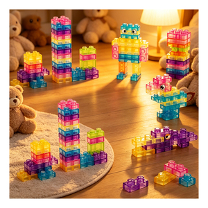 Bloques de Construcción Transparentes y Suaves de TPE, Tipo Gelatina, Montessori, Sensoriales, para Niños, Rompecabezas Apilables, Juguete Educativo para el Aula, Tema Animal - Product Image 6