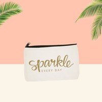 Sacs de maquillage réutilisables en toile de coton promotionnels pochette de maquillage à fermeture éclair lavable avec impression de logo personnalisé avec personnel