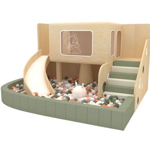 Ensemble de jeux d'intérieur pour enfants, thème forêt, avec toboggan tubulaire et piscine à balles, pour garderies et écoles maternelles - Product Image 2