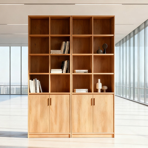 Bibliothèque en <span class=keywords><strong>bois</strong></span> à panneaux plats sans peinture en panneaux de particules modernes Couleur naturelle Étagères professionnelles Meubles multifonctionnels de bureau - Product Image 5