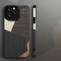 Casing ponsel kulit PU pola vertikal, sarung HP Splicing kreatif warna kulit PU Anti jatuh lembut untuk Iphone 15 14 16 17 Pro Max