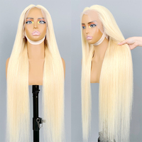 Perruque 100% Cheveux Humains Vierges Blonds 613 Lisses, Pré-Pluckée, 13x6, Non Traitée, avec Dentelle Frontale HD, Cheveux Vietnamiens Bruts