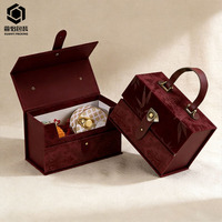 Boîte cadeau rigide de luxe haut de gamme, élégante, écologique, en matériaux recyclés, avec fermeture magnétique, doublure en éponge, forme de valise