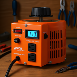 Trasformatore Monofase a Tensione Variabile 1 kVA 0-130V AC con Display LCD e Protezione Termica SVC - Product Image 2