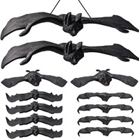 Nicro Prix de Gros Chauve-souris Volante Réaliste en Caoutchouc Souple TPR Noir Décoration Effrayante pour Maison Hantée Fournitures de Fête d'Halloween