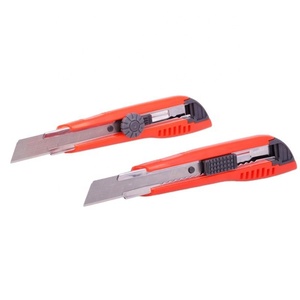 China Wholesale Retractable Safety <b>Lock</b> Utility Knife 18mm Paper <b>Cutter</b> with Snap-Off Steel Blade OEM Customizable - Product Image 1