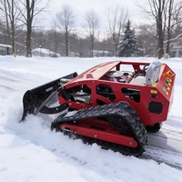 Tondeuse à gazon télécommandée de type RC Crawler avec pelle à neige 2-en-1, machine de coupe d'herbe télécommandée, chasse-neige pour jardin ou verger
