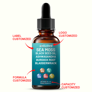 Gouttes liquides d'algues marines biologiques et d'huile de nigelle 60 ml - Bardane/Algue vésiculeuse, Bien-être de la thyroïde et Détox |   Direct d'usine - Product Image 6