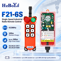HZBOY F21-6S 6 Tombol Remote Kontrol Nirkabel Industri Kecepatan Tunggal 433MHz AC24-450V DC12-24V Sistem Radio Crane Hoist