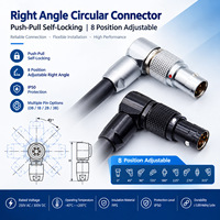 Connecteur circulaire réglable FSG.0B.302.CLAD52 à 2 broches, fiche coudée à 90°, auto-bloquant Push-Pull