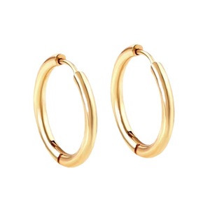 Pendientes Huggie de Oro, Acero Inoxidable, Aro Circular, Joyería para Uso Diario, 10mm 12mm 14mm 16mm - Product Image 5