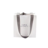 Sac cadeau en papier écologique avec logo argenté personnalisable pour bijoux cosmétiques vêtements artisanat shopping manipulation d'impression numérique