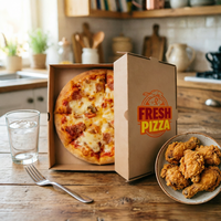 Boîte à pizza à emporter au prix d'usine |   Personnalisable |   Gamme complète de tailles |   Boîte à pizza de qualité stable |   Boîte d'emballage artisanale de qualité alimentaire