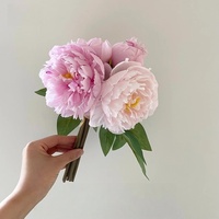 Bouquet de pivoines artificielles en soie fait main de luxe, écologique, durable, fleurs de centre de table, décoration de table, mariage, Saint-Valentin